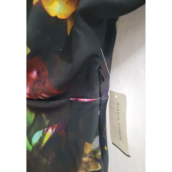 Alexia Admor Sz S Olivia Draped One Shoulder Sheath Dress Enchanted Garden $225 - Picture 9 of 11